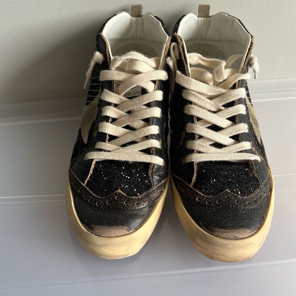 Golden goose mid star glitter sneaker